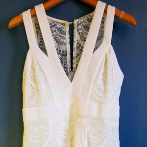 CHARLOTTE RUSSE white lace midi dress size large